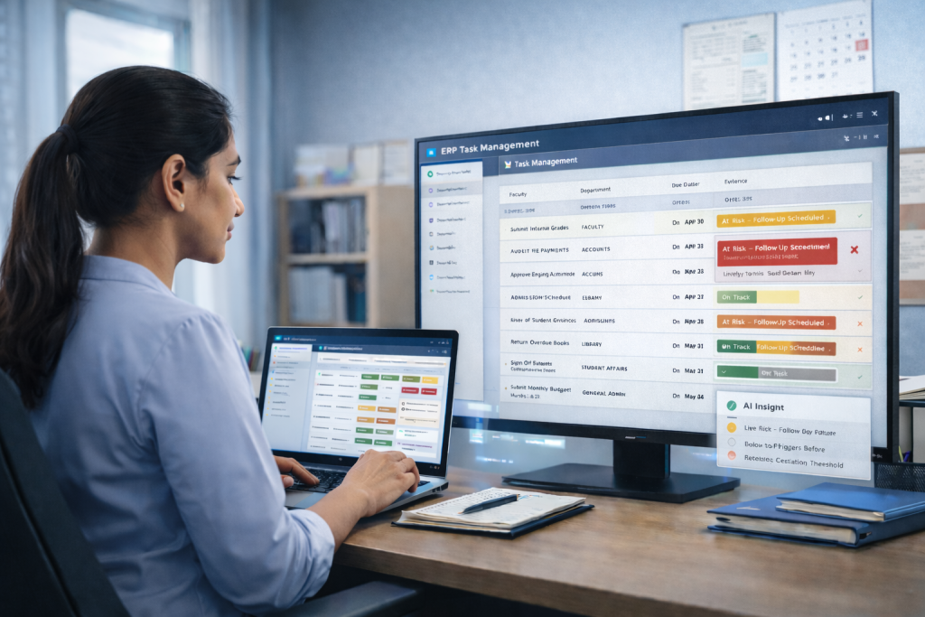 AI-predictive follow-ups for pending administrative tasks in university ERP