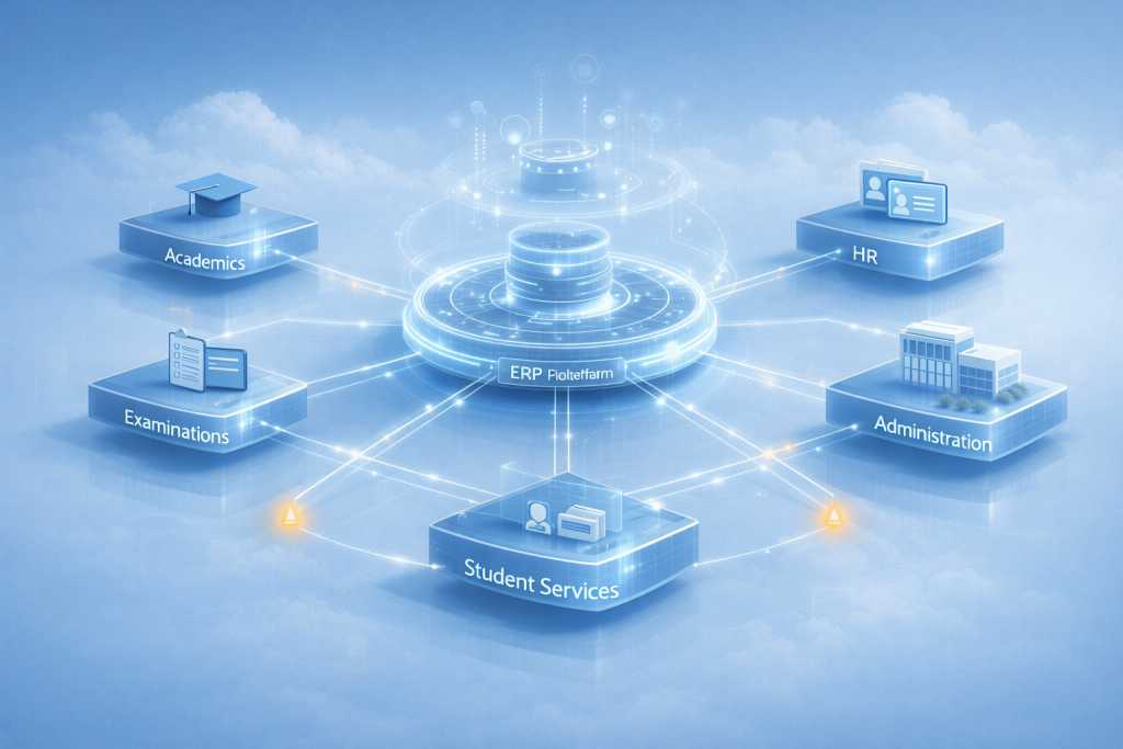 Unified cloud-native ERP system enabling secure data flow across university departments