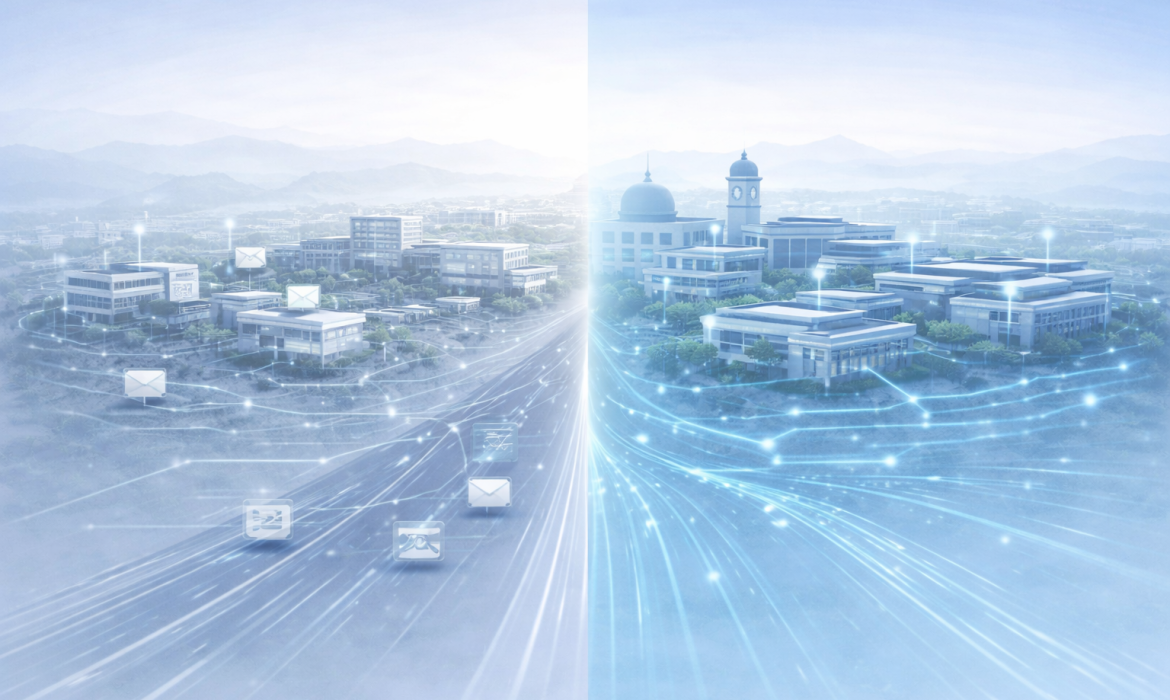 University ERP maturity showing transition from fragmented systems to a unified institutional platform