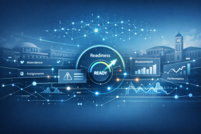 AI-enhanced exam readiness showing intelligent academic visibility across attendance, performance, and assessments in universities