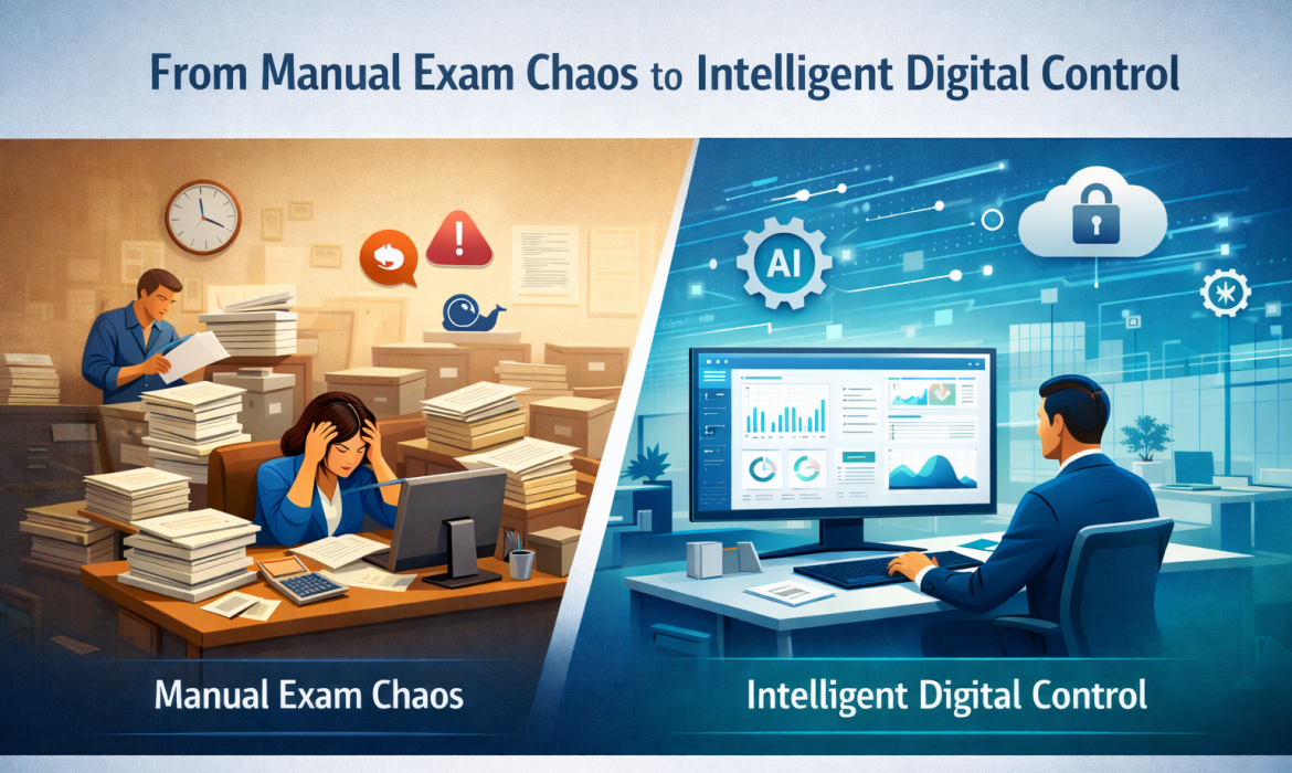 Examination Management System transforming manual university exam processes into AI-powered digital control
